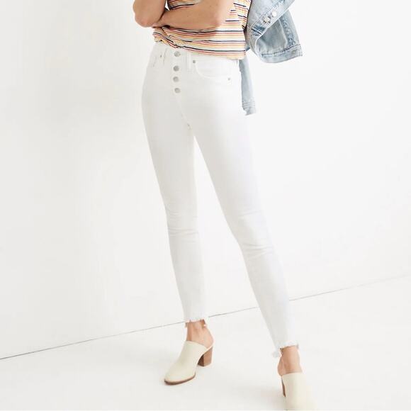 Madewell Denim - Madewell 10" High-Rise Skinny Jeans in Pure White: Step-Hem Edition Women’s 24